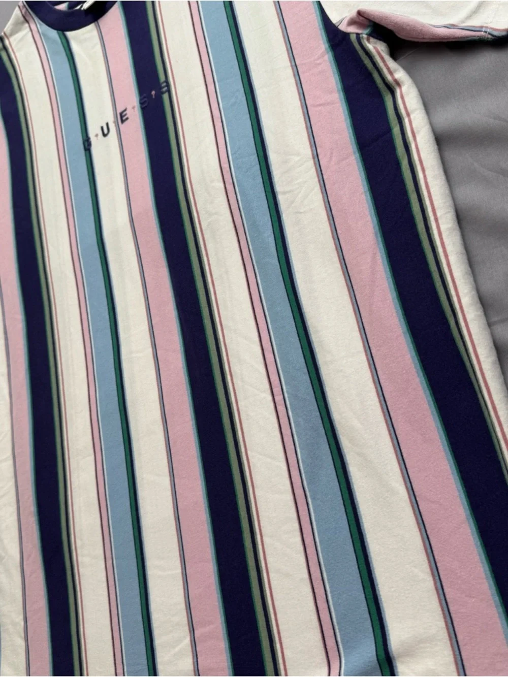 GUESS Originals Multicolor Striped Men's T-Shirt M Short Sleeve Crew Neck - Picture 3 of 7